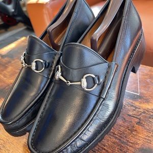 GUCCI Lug Sole Black Loafers for Men U.S. Size 8.5 E EU 42.5 D Style# 016343